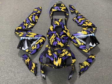 2003-2004 Purple and Yellow Camo Honda CBR600RR Fairings