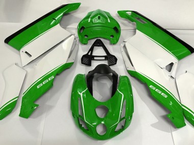 Best Aftermarket 2003-2004 White Green and Black Ducati 749 999 Fairings