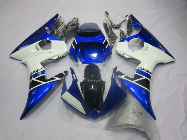 2003-2005 Blue White OEM Style Yamaha R6 Fairings