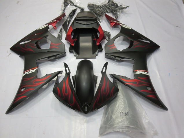 2003-2005 Matte red flame Yamaha R6 Fairings