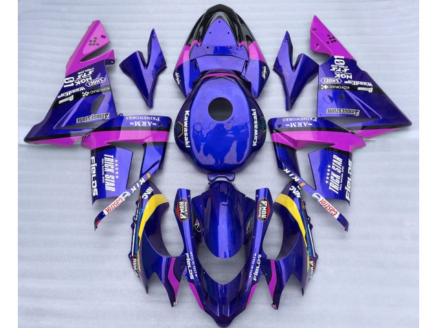 2004-2005 Blue and Pink Trickstar Kawasaki ZX10R Fairings