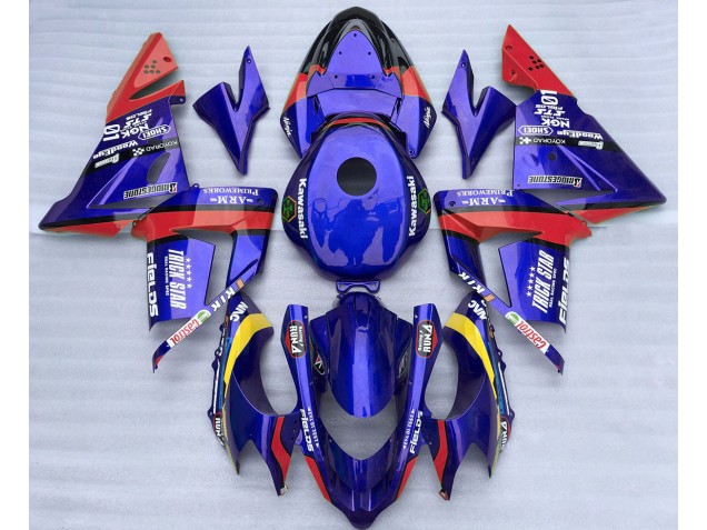 2004-2005 Blue and Red Trickstar Kawasaki ZX10R Fairings