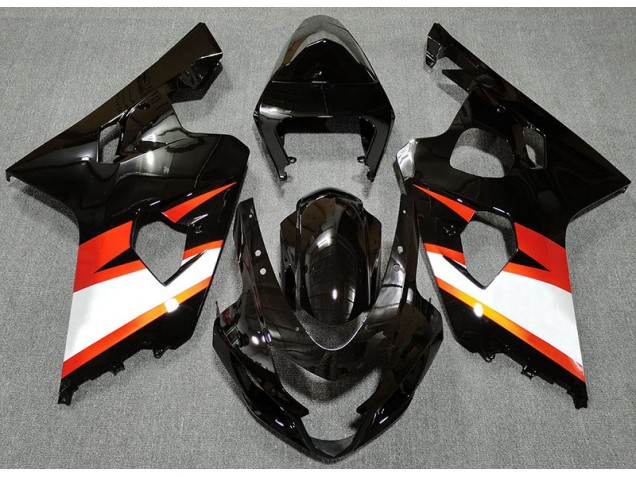 2004-2005 Gloss Black & Orange Suzuki GSXR 600-750 Fairings