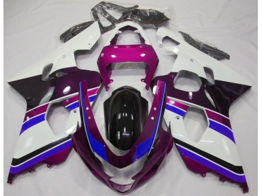 Best Aftermarket 2004-2005 Gloss Pink and Blue Suzuki GSXR 600-750 Fairings