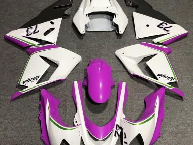 2004-2005 Gloss White & Pink Kawasaki ZX10R Fairings