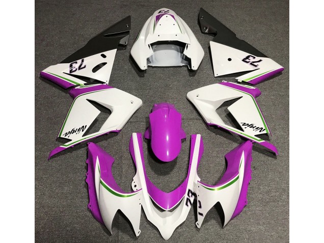 2004-2005 Gloss White & Pink Kawasaki ZX10R Fairings