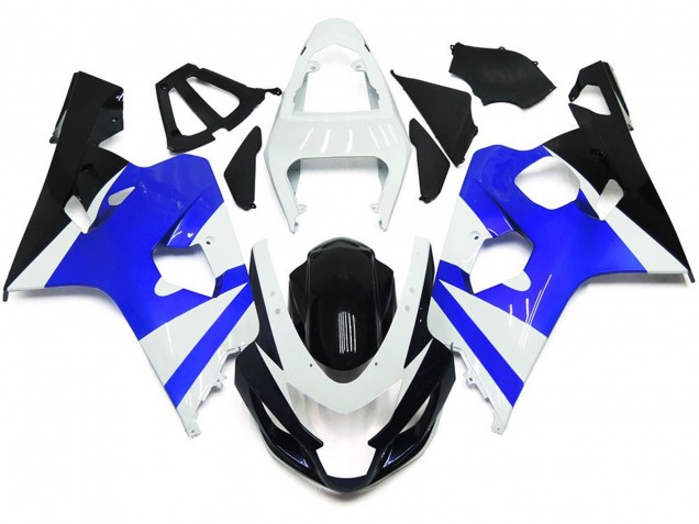 Best Aftermarket 2004-2005 Gloss White and Gloss Blue Suzuki GSXR 600-750 Fairings