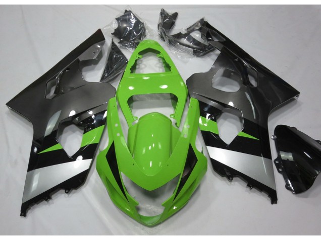 Best Aftermarket 2004-2005 Green and Silver Suzuki GSXR 600-750 Fairings