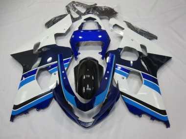 Best Aftermarket 2004-2005 Light Blue White and Black Suzuki GSXR 600-750 Fairings