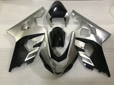 Best Aftermarket 2004-2005 Matte Silver and Black Suzuki GSXR 600-750 Fairings