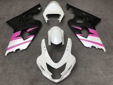 Best Aftermarket 2004-2005 Matte White & Pink Suzuki GSXR 600-750 Fairings