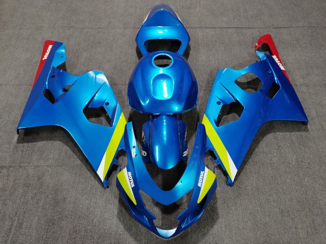 2004-2005 Pearl Blue Yellow Suzuki GSXR 600-750 Fairings