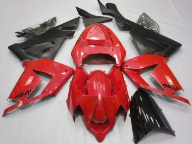 2004-2005 Pearl Red & Black Kawasaki ZX10R Fairings