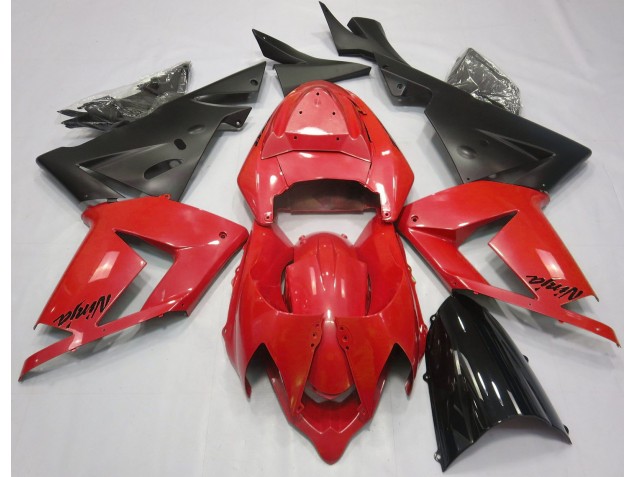 2004-2005 Pearl Red & Black Kawasaki ZX10R Fairings