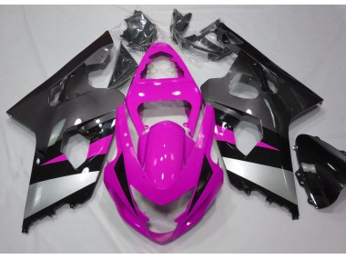 Best Aftermarket 2004-2005 Pink and Silver Suzuki GSXR 600-750 Fairings