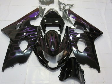 Best Aftermarket 2004-2005 Purple Flame Suzuki GSXR 600-750 Fairings