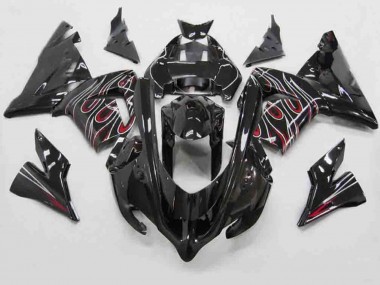 2004-2005 Red Black Flame Kawasaki ZX10R Fairings