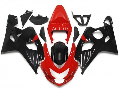 2004-2005 Red and Black Gloss Style Suzuki GSXR 600-750 Fairings