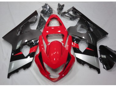 Best Aftermarket 2004-2005 Red and Silver Gloss Suzuki GSXR 600-750 Fairings