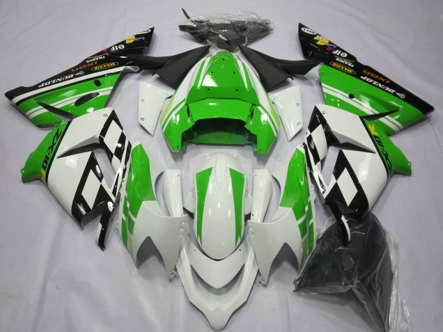 Best Aftermarket 2004-2005 Special White Green Kawasaki ZX10R Fairings