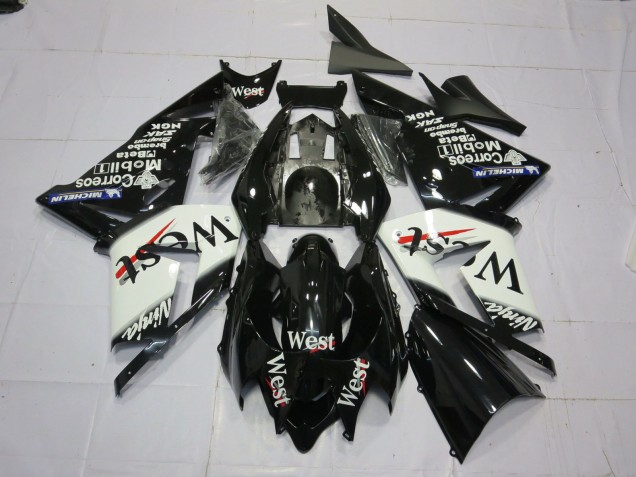 2004-2005 West White Black Kawasaki ZX10R Fairings