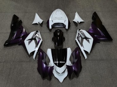 2004-2005 White Purple and Black Kawasaki ZX10R Fairings