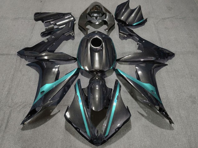 2004-2006 Carbon Style w Light Blue Yamaha R1 Fairings