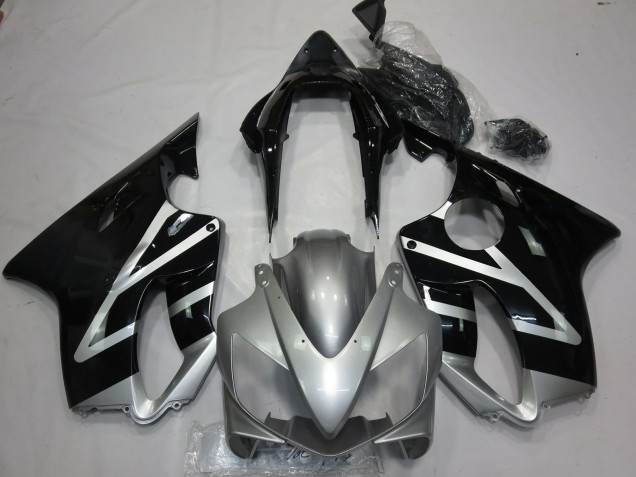 2004-2007 Silver and Black Honda CBR600 F4i Fairings