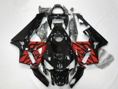 2005-2006 Black and Tribal Red Honda CBR600RR Fairings