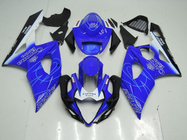 2005-2006 Blue and White Corona Suzuki GSXR 1000 Fairings