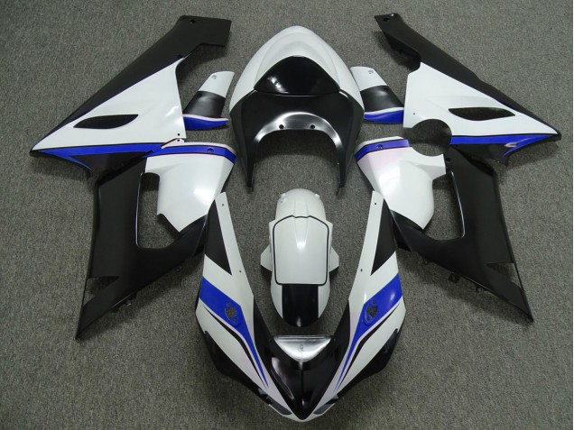 2005-2006 Blue white and Black Kawasaki ZX6R Fairings