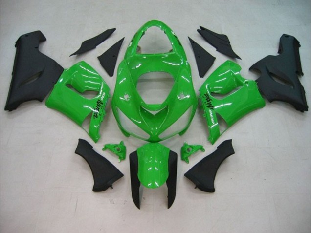 2005-2006 Gloss Green Matte Kawasaki ZX6R Fairings