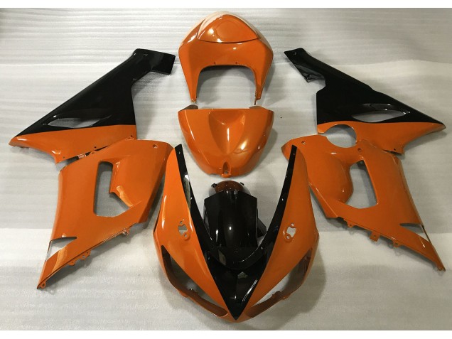 2005-2006 Gloss Orange & Black Kawasaki ZX6R Fairings