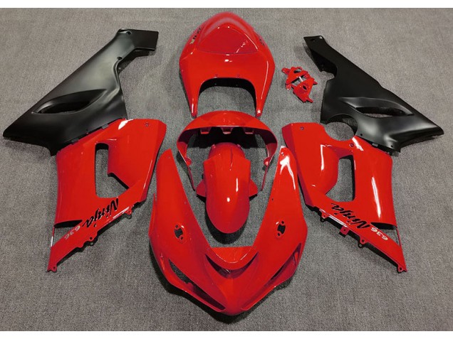 2005-2006 Gloss Red Kawasaki ZX6R Fairings