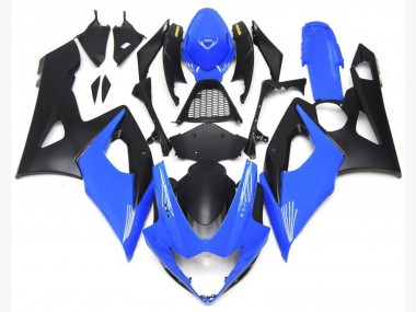 2005-2006 Light Gloss Blue and Matte Black Lowers Suzuki GSXR 1000 Fairings