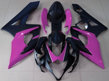 Best Aftermarket 2005-2006 Matte Black & Pink Suzuki GSXR 1000 Fairings