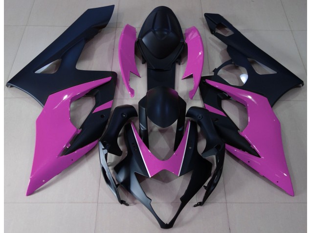 2005-2006 Matte Black & Pink Suzuki GSXR 1000 Fairings