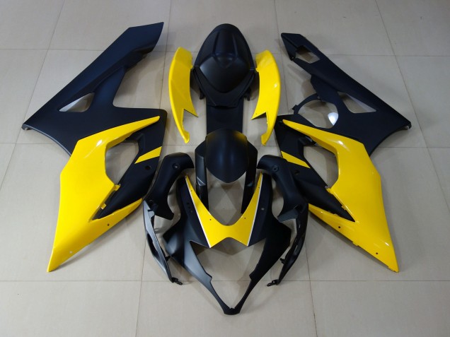 2005-2006 Matte Black & Yellow Suzuki GSXR 1000 Fairings