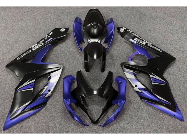 Best Aftermarket 2005-2006 Matte Black and Blue Suzuki GSXR 1000 Fairings