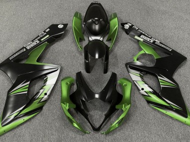 Best Aftermarket 2005-2006 Matte Black and Green Suzuki GSXR 1000 Fairings