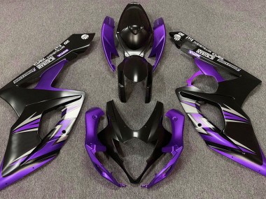 Best Aftermarket 2005-2006 Matte Black and Purple Suzuki GSXR 1000 Fairings