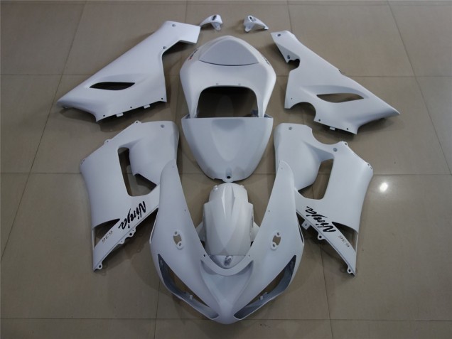 2005-2006 Matte White Kawasaki ZX6R Fairings