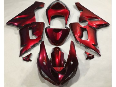 2005-2006 Metallic Red Kawasaki ZX6R Fairings