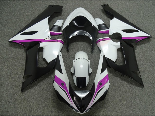 2005-2006 Pink white and Black Kawasaki ZX6R Fairings