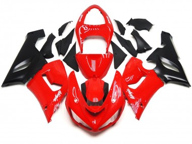 Best Aftermarket 2005-2006 Plain Gloss Red White Decals Kawasaki ZX6R Fairings