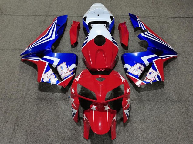Best Aftermarket 2005-2006 Red White and Blue 69 Honda CBR600RR Fairings