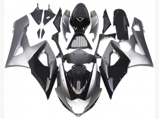 2005-2006 Silver and Black Gloss Style Suzuki GSXR 1000 Fairings