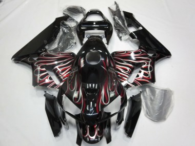 Best Aftermarket 2005-2006 Silver and Red Flame Honda CBR600RR Fairings