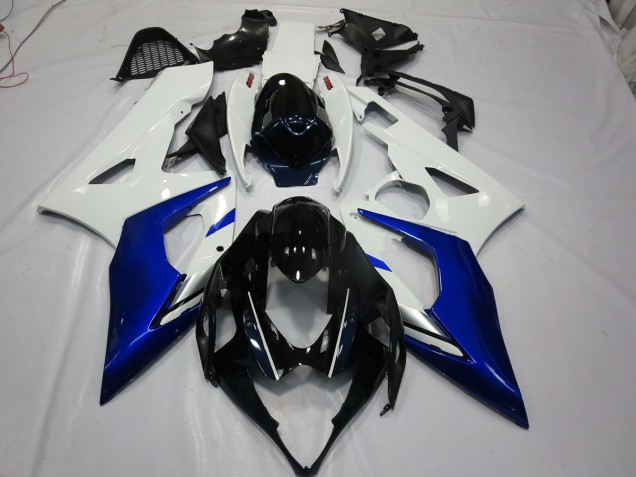 Best Aftermarket 2005-2006 White and Blue Suzuki GSXR 1000 Fairings