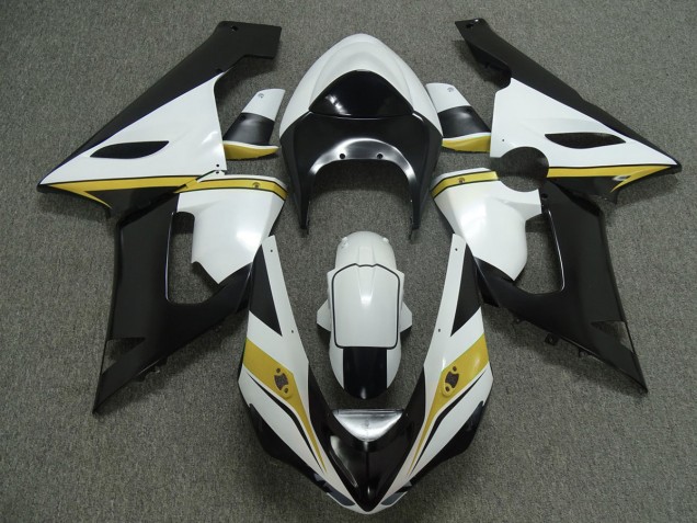 2005-2006 Yellow white and Black Kawasaki ZX6R Fairings